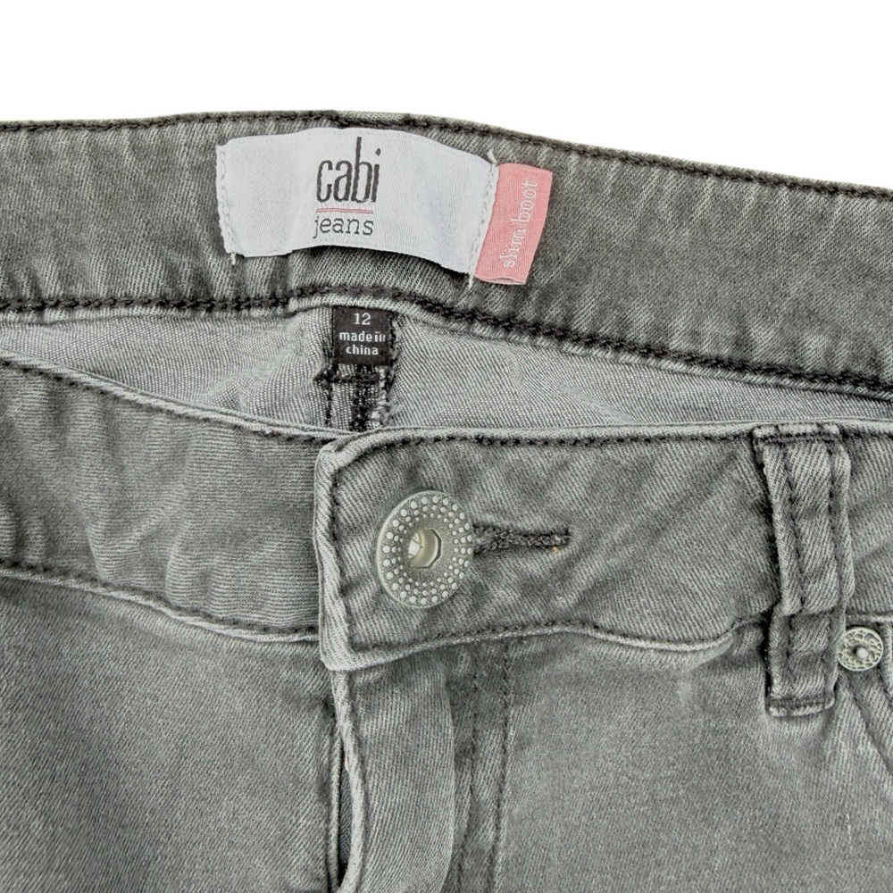 CAbi Slim Boot Cut Jeans Women's 12 Charcoal Gray Black #3042R - Picture 2 of 9